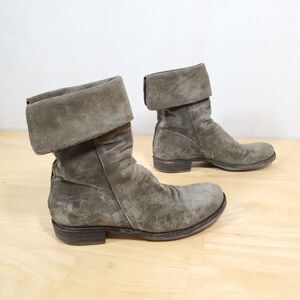 Fiorentini + Baker Eternity Ella Taupe Suede Boots Women Sz 8 EU 38 Gray MidCalf